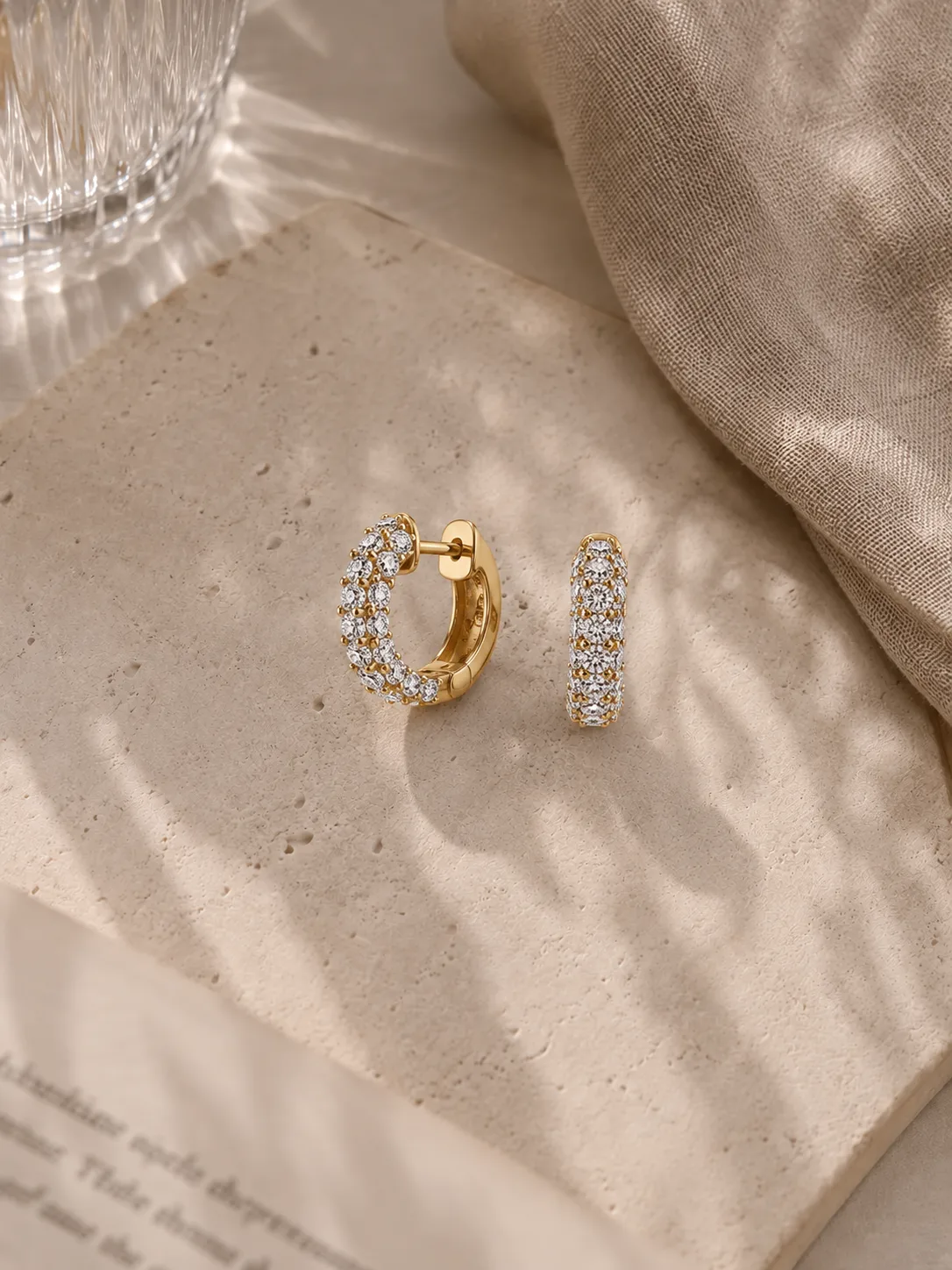 Celeste Pavé Hoops