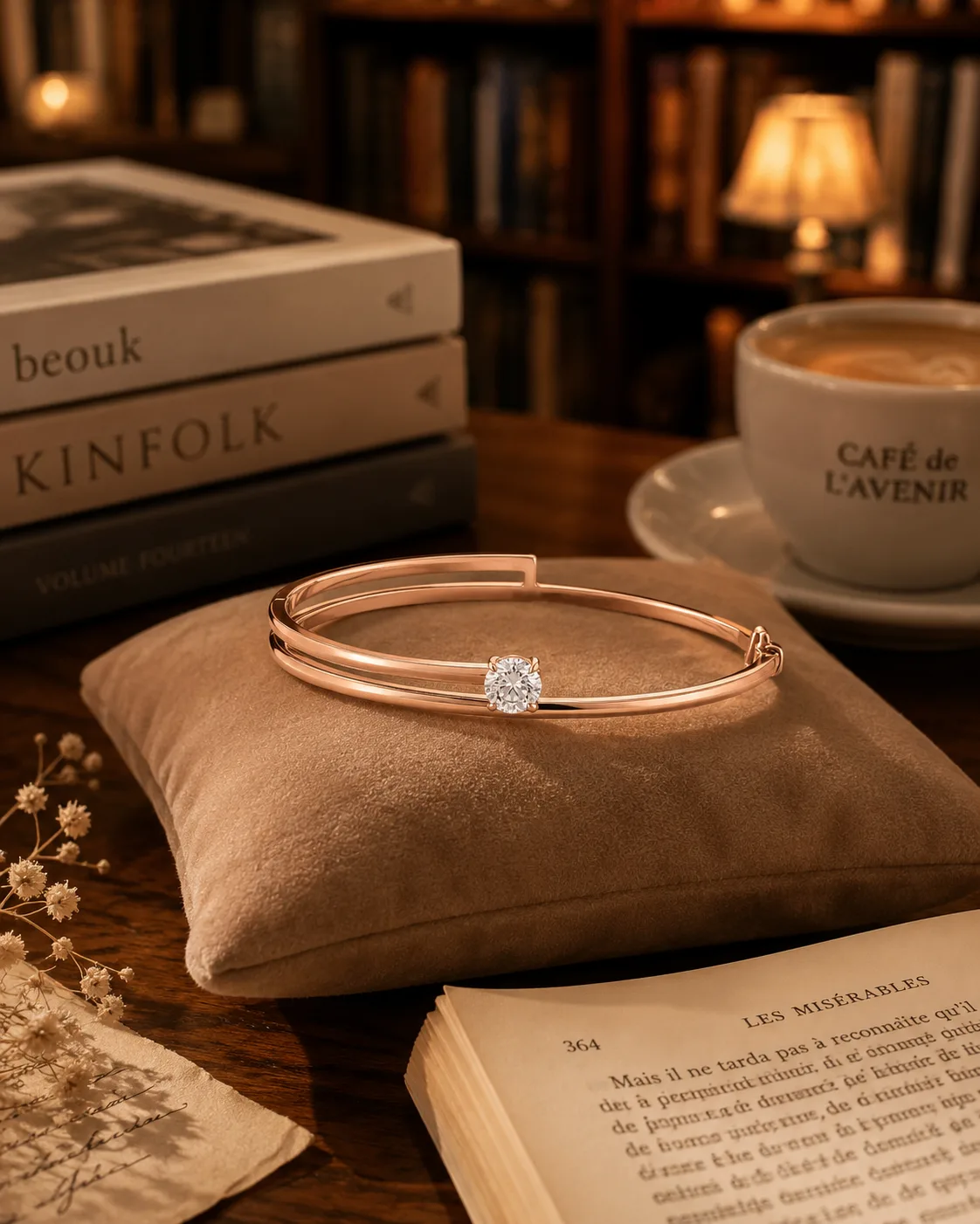 Sleek Open-Cuff Bangle Bracelet