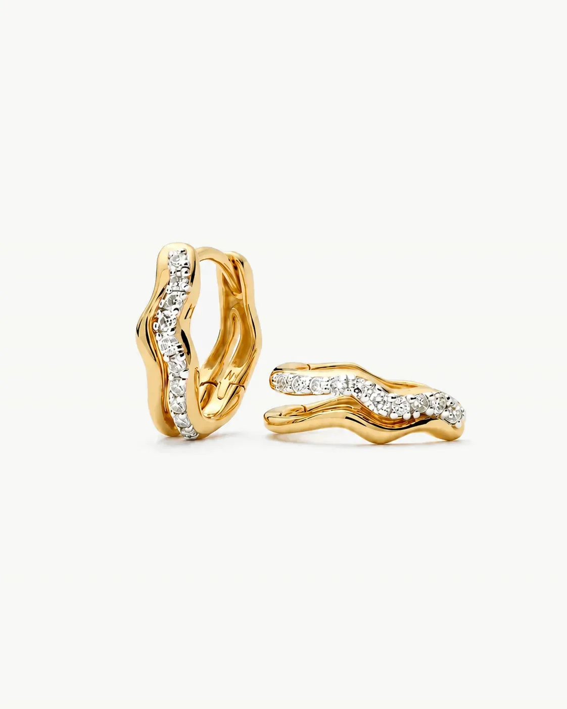 The Eclipse Wave Gold Earrings
