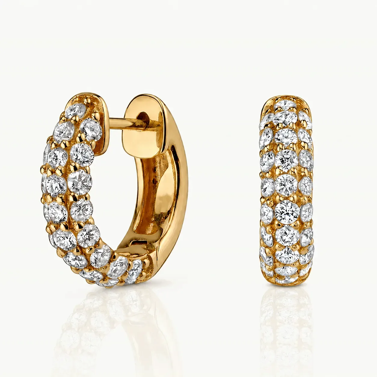 Celeste Pavé Hoops